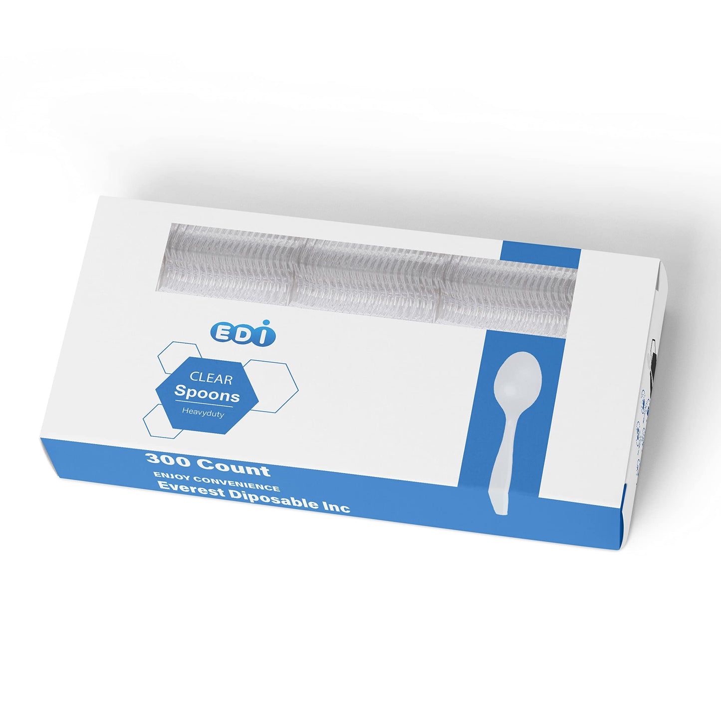 EDI Heavy-Duty Clear Disposable Plastic Forks, 300 count, BPA-Free, Recyclable, Reusable, Durable Cutlery for Parties