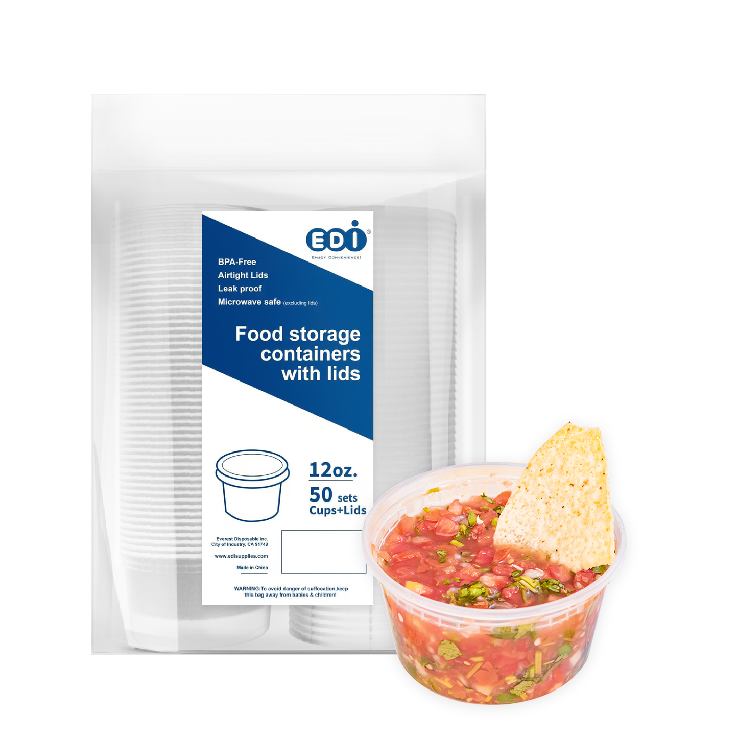 Deli Containers (With Airtight Lids) - 50 Sets