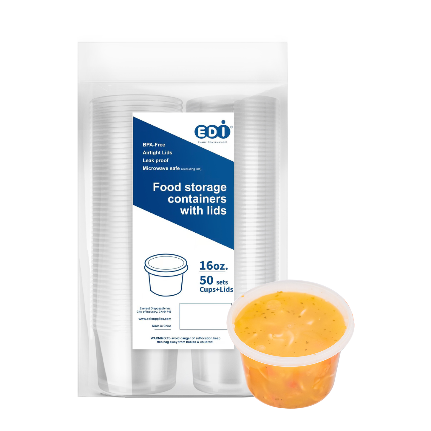 Deli Containers (With Airtight Lids) - 50 Sets