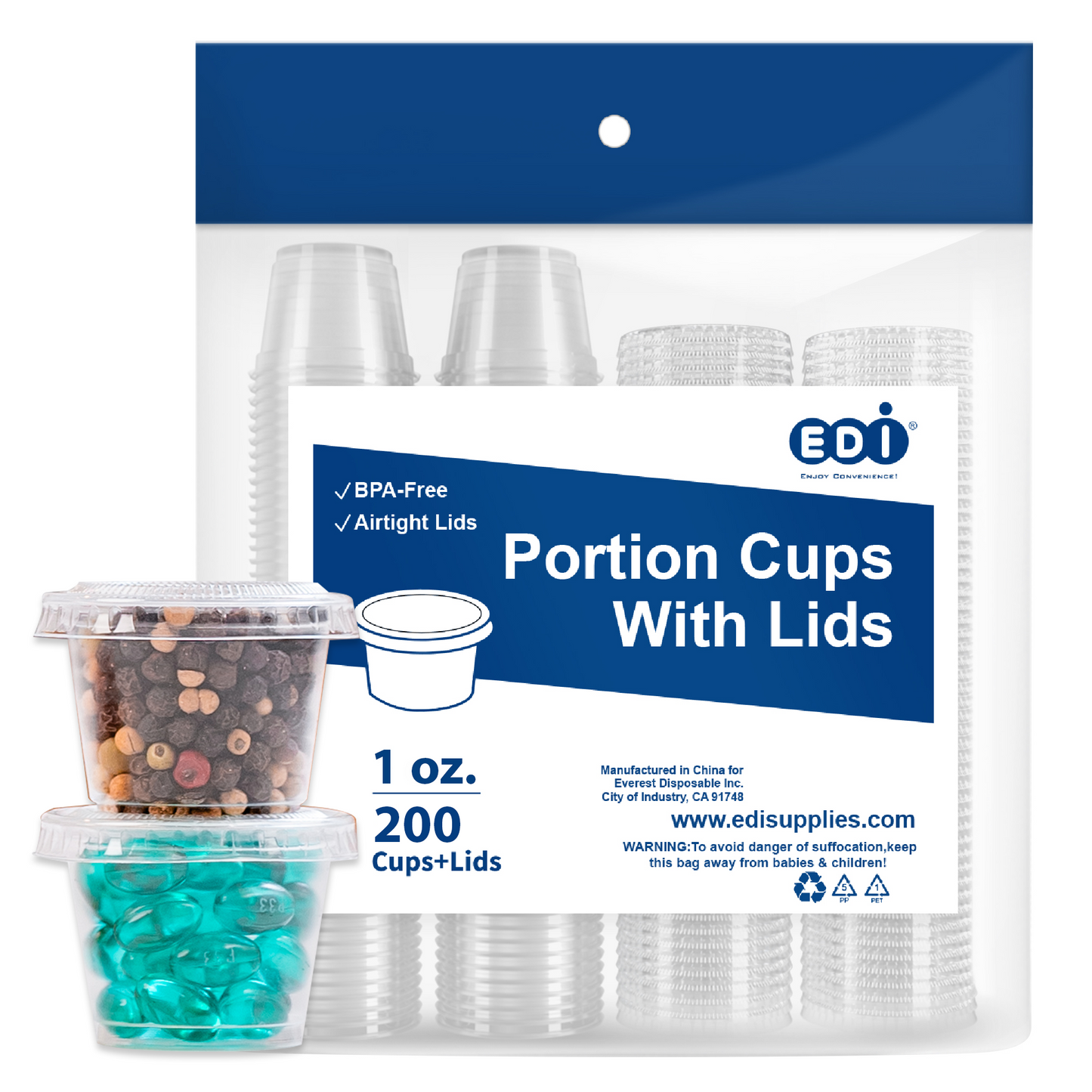 Portion Cups (With Leakproof Lids)