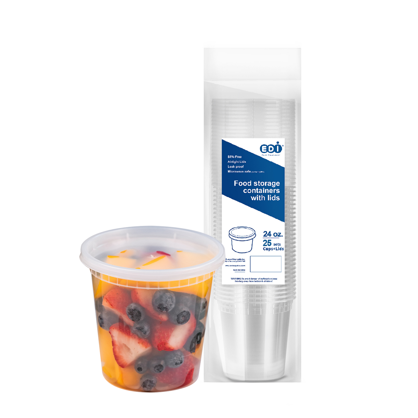 Deli Containers (With Airtight Lids) - 25 Sets