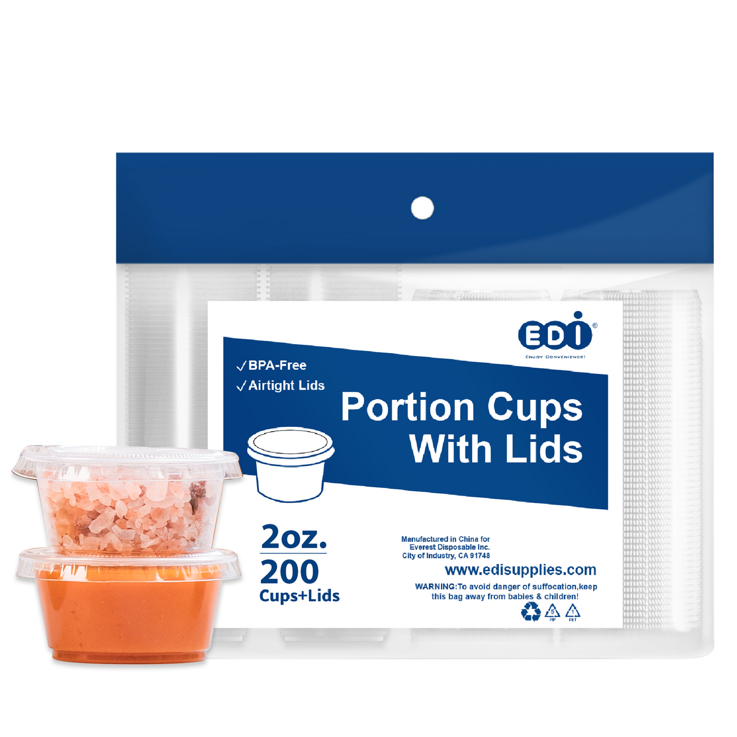Portion Cups (With Leakproof Lids)