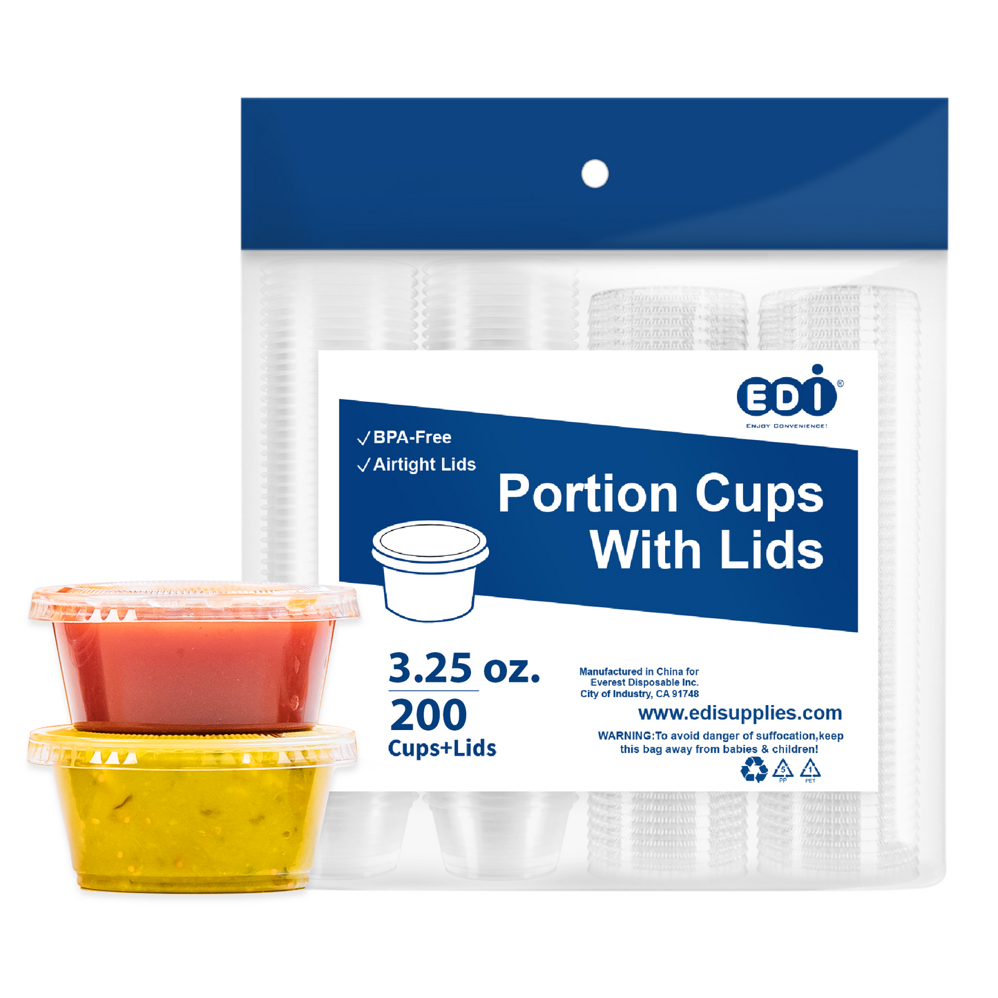 Portion Cups (With Leakproof Lids)
