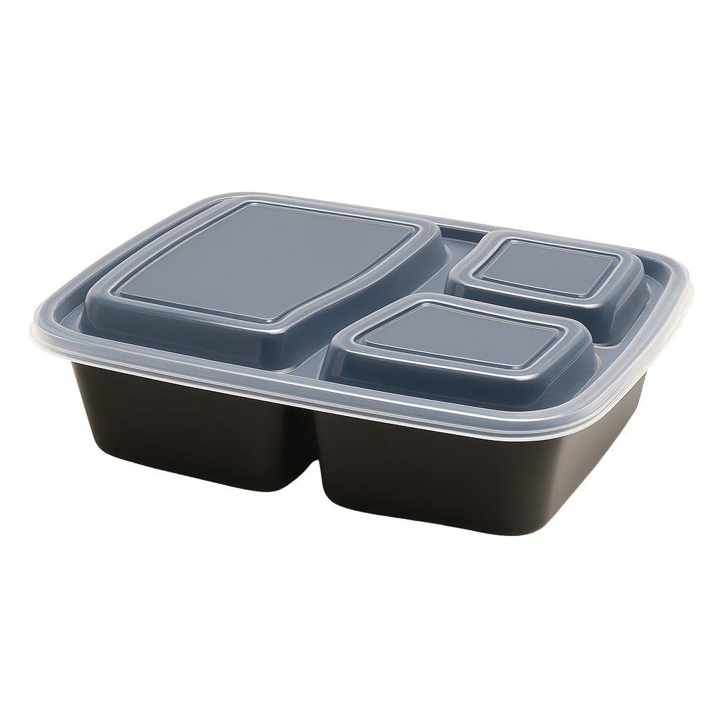 Square HD Compartment Containers with Lids