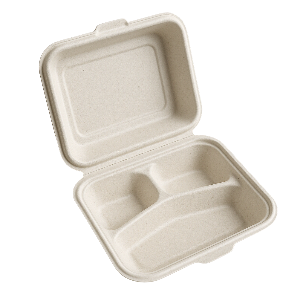 Hinged Bagasse Containers
