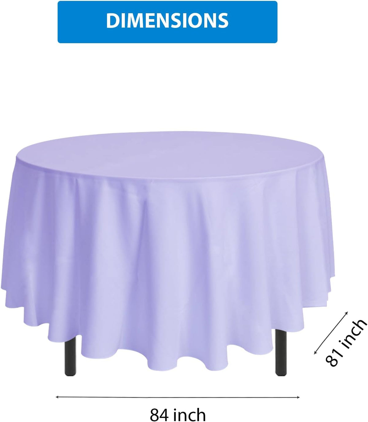 EDI Disposable Round Tablecloths - 12 Pack, Assorted Colors, Plastic, Spill & Stain Resistant, 81" x 84"