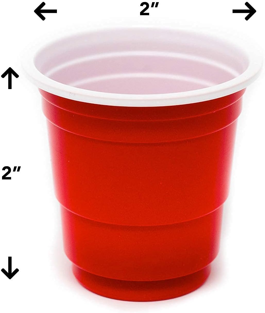 EDI Disposable Red Plastic Mini Party Shot Glasses (2 oz) (40)