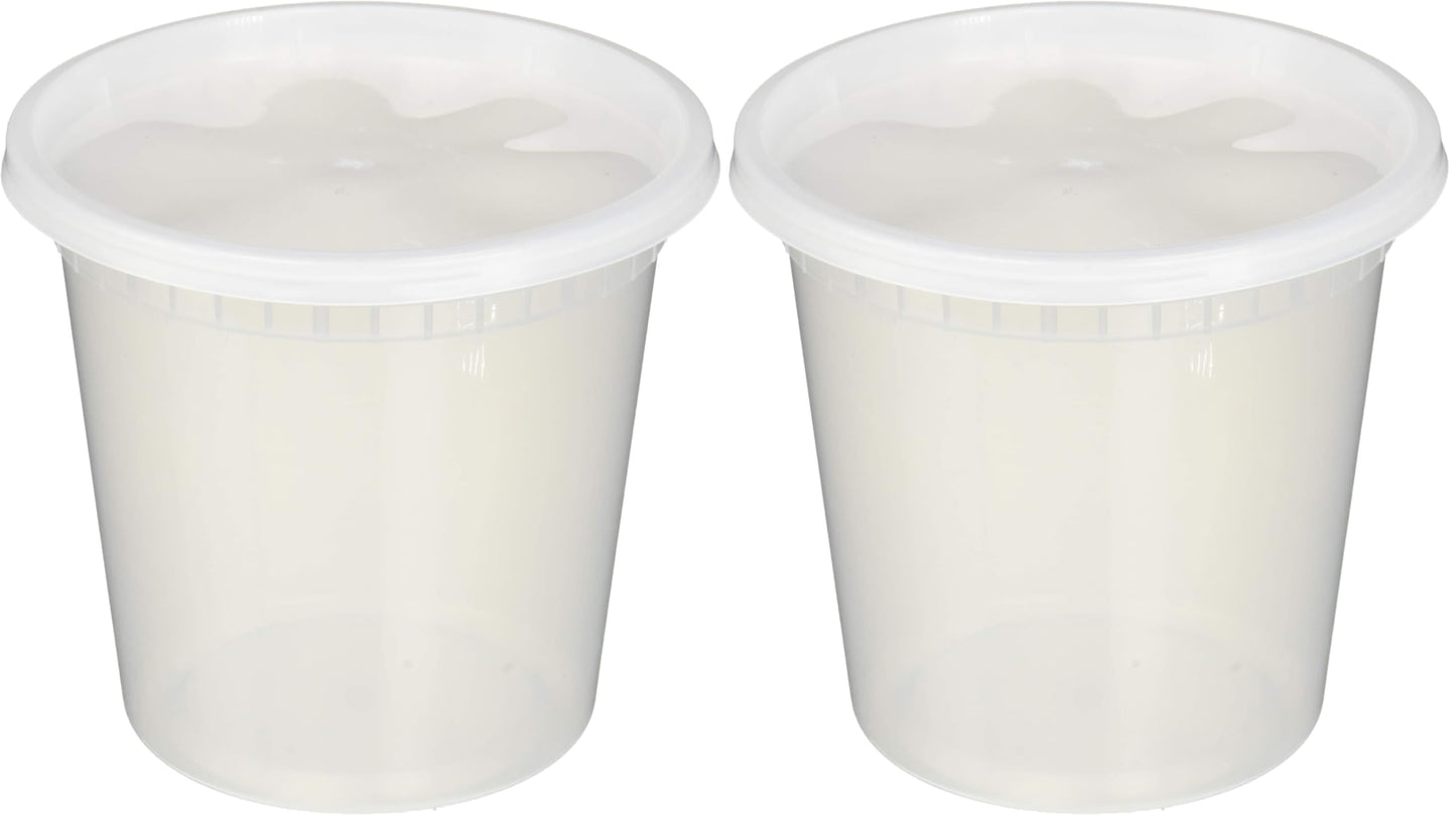 EDI [16 OZ, 25 Sets] Plastic Deli Food Storage Containers with Airtight Lids | Microwave-, Freezer-, Dishwasher-Safe | BPA Free | Heavy-Duty | Meal Prep | Leakproof | Recyclable