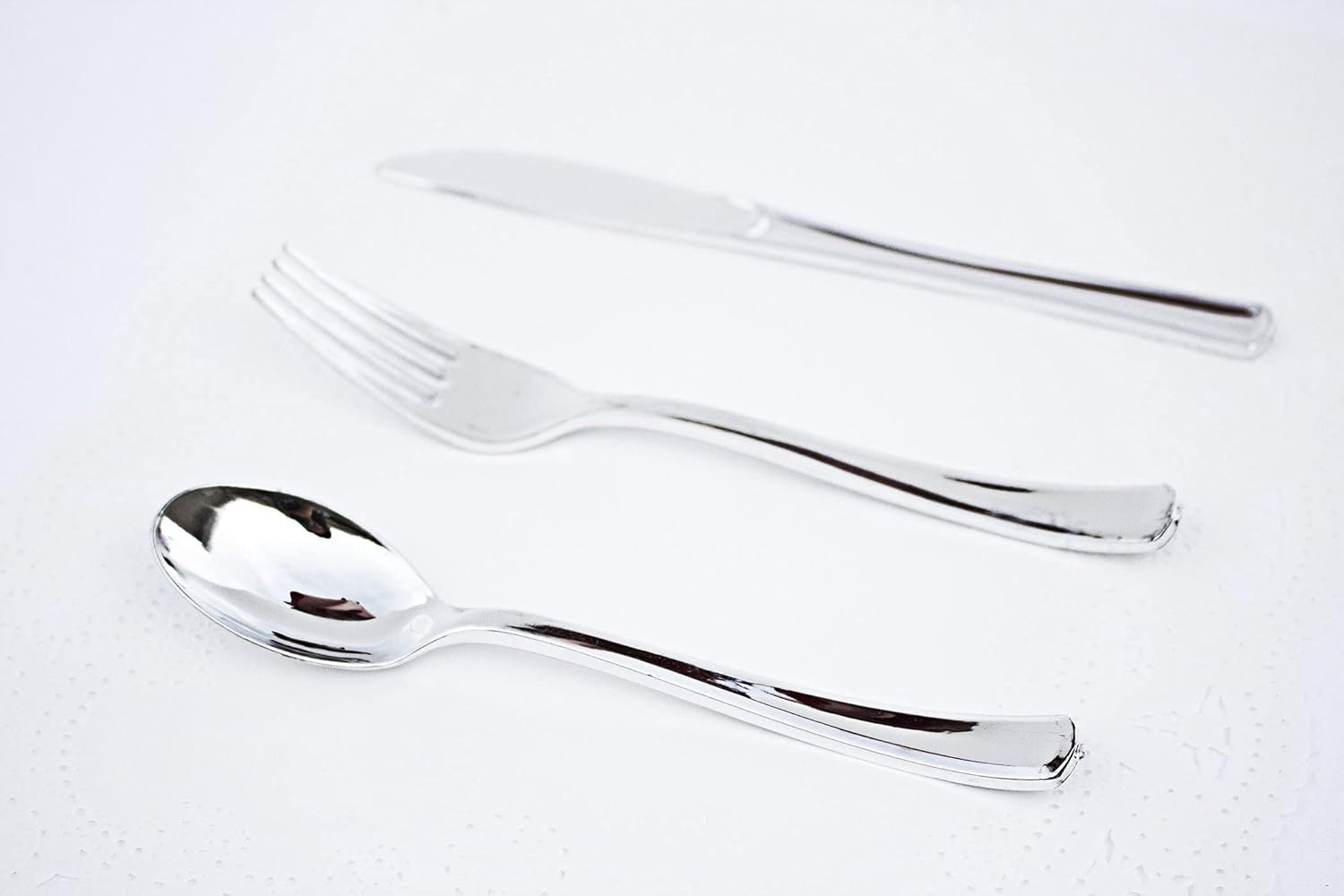 EDI [160 Piece] Silver Disposable Plastic Cutlery Set, Assorted - 80 Forks, 40 Knives, 40 Spoons | Extra Heavy-Weight
