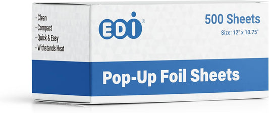 EDI Heavy Duty Aluminum Foil - Pop Up Sheets (12" x 10.75", 500)