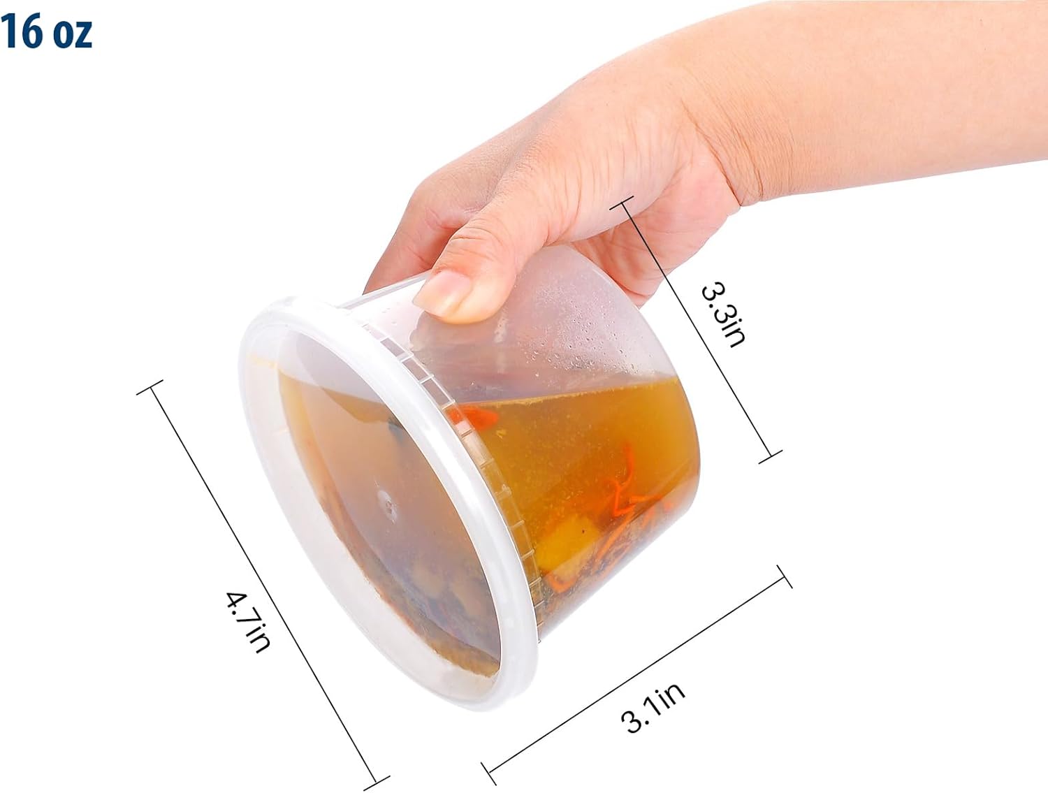 EDI Plastic Deli Food Storage Containers - 8 oz (20 sets), 16 oz (20 sets), 32 oz (10 sets) with Airtight Lids, Deli Containers Bundle