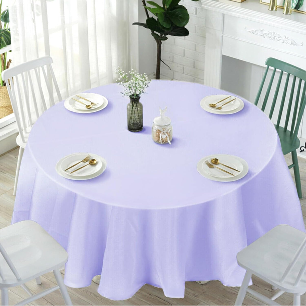 EDI Disposable Round Tablecloths - 12 Pack, Assorted Colors, Plastic, Spill & Stain Resistant, 81" x 84"
