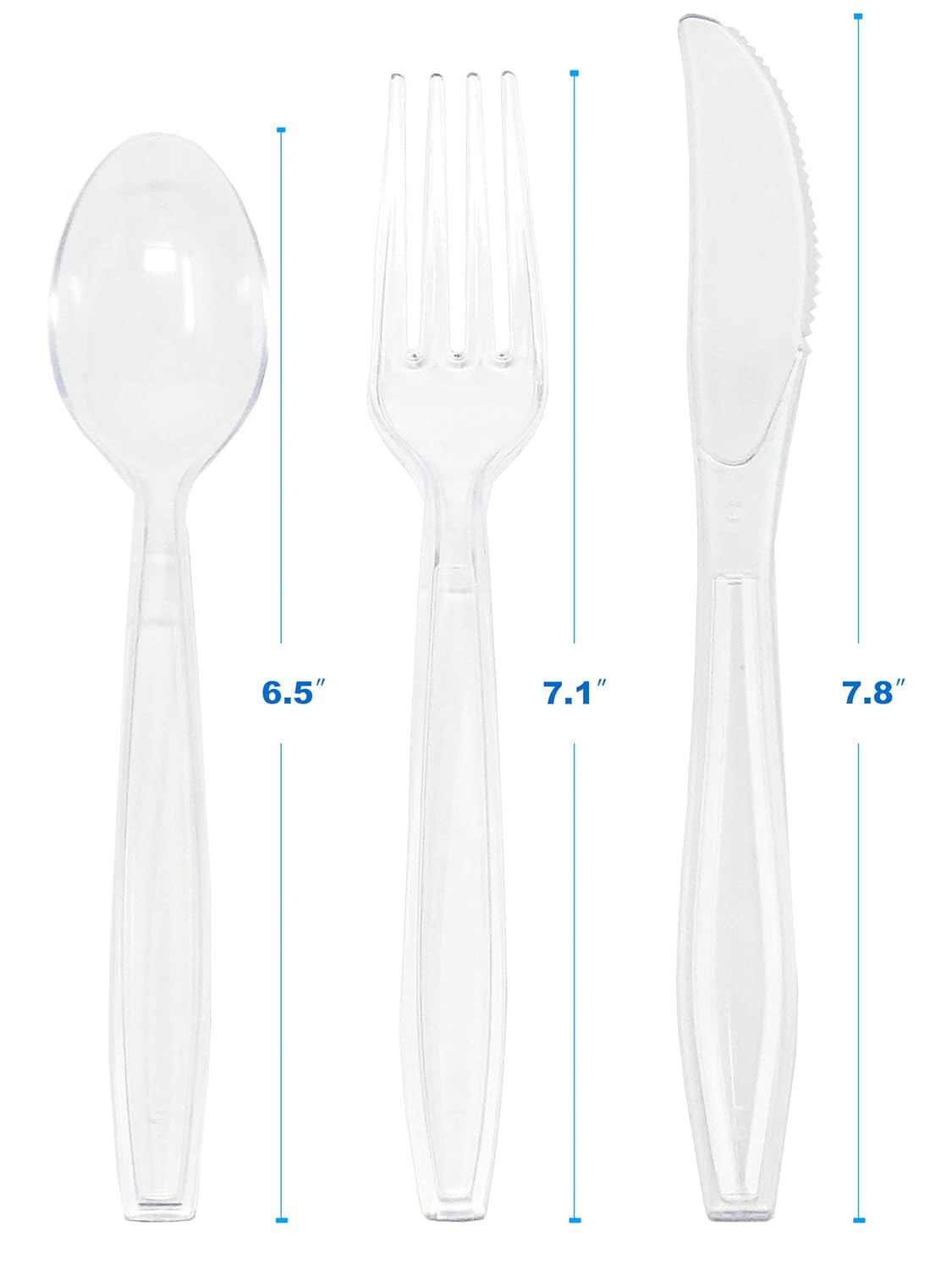 EDI Heavy-Duty Clear Disposable Plastic Forks, 300 count, BPA-Free, Recyclable, Reusable, Durable Cutlery for Parties